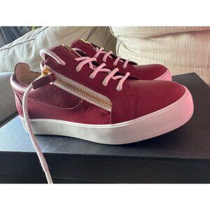 NWB Giuseppe Zanotti Red Leather Sneakers W/ Box and Dust Bag Size 36